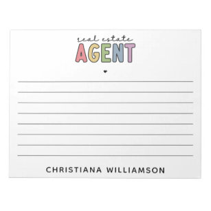 Custom Name Real Estate Agent   Realtor Gifts  Notepad