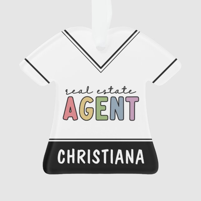 Custom Name Real Estate Agent | Realtor Gifts Ornament (Front)