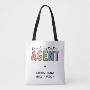 Custom Name Real Estate Agent   Realtor Gifts Tote Bag