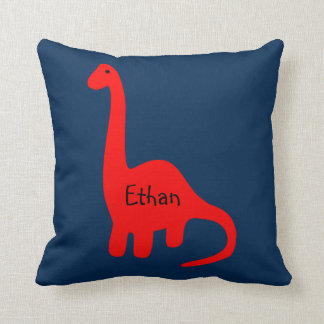 Custom Name "Red Dinosaur" Pillow