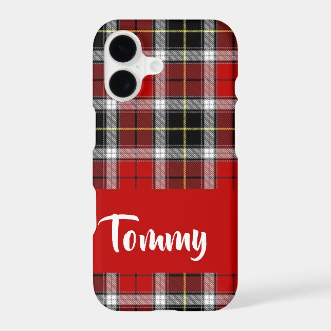 Custom name red plaid pattern (Back)