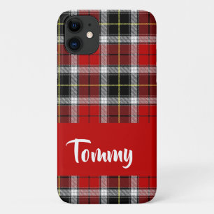 Custom name red plaid pattern Case-Mate iPhone case