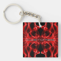 Custom Name Red Smoke Symmetrical Black