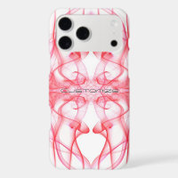 Custom Name Red Smoke Symmetrical White