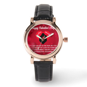 Custom Name Red Valentine's Message Watch