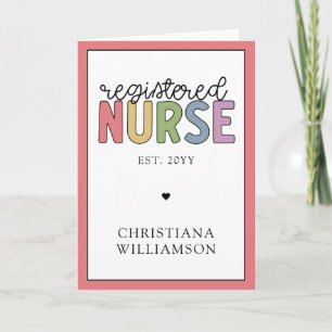 Custom Name Registered Nurse RN Nurse Graduation Card