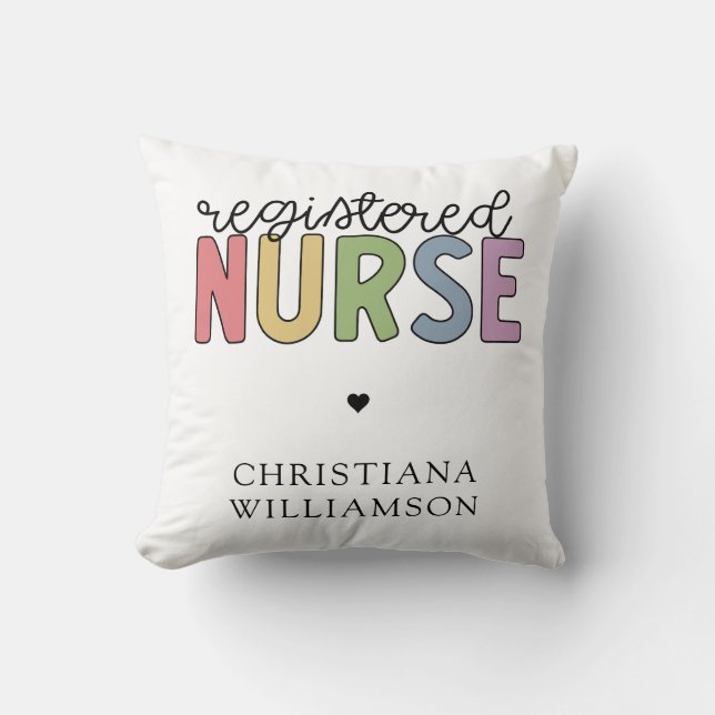 Custom Name Registered Nurse RN Nurse Graduation Cushion (Front)