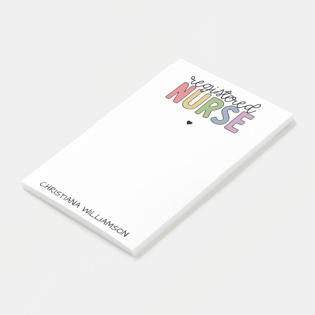 Custom Name Registered Nurse RN Nurse Graduation Post-it Notes (Angled)