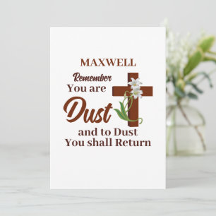 Custom Name Remember You Are Dust   Ash Wednesday Holiday Card