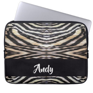 Custom name reptile skin patterned laptop sleeve