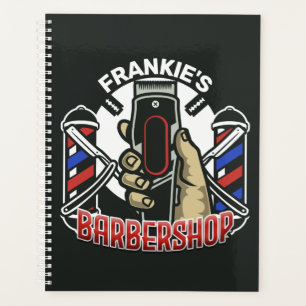 Custom NAME Retro Barber Shop Pole Barbershop Planner