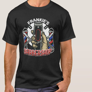 Custom NAME Retro Barber Shop Pole Barbershop T-Shirt