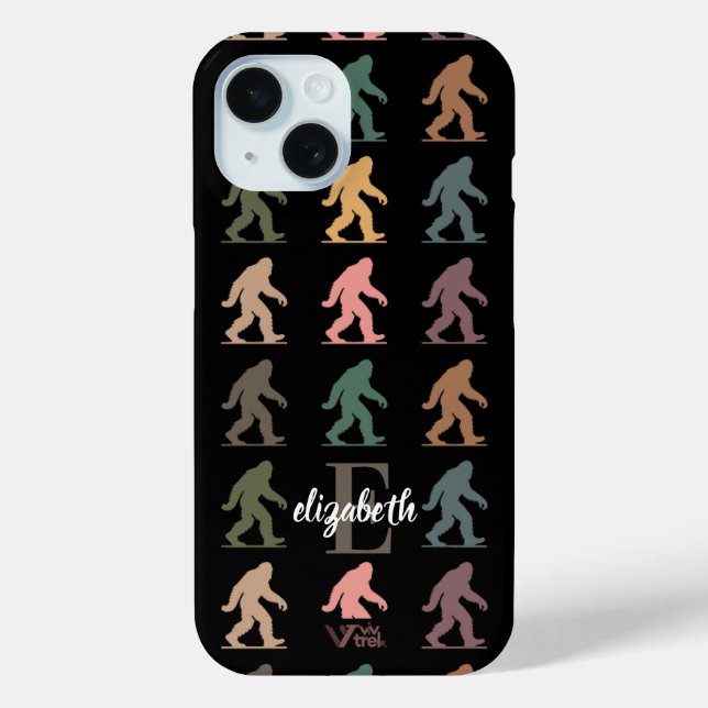 Custom Name Retro Bigfoot Forest Art Gift Case-Mate iPhone Case (Back)