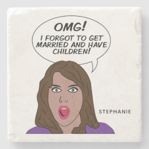 Custom name RETRO COMICS Stone Coaster