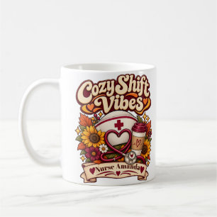 Custom Name Retro Cosy Nurse Life Coffee Mug