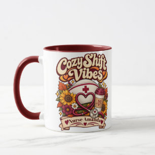 Custom Name Retro Cozy Nurse Life Coffee Mug