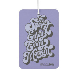 Custom Name Retro "Free Spirit" Car Air Freshener