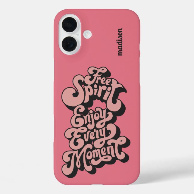 Custom Name Retro "Free Spirit" Case-Mate iPhone Case (Back)