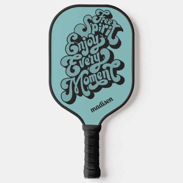 Custom Name Retro "Free Spirit" Pickleball Paddle (Front)