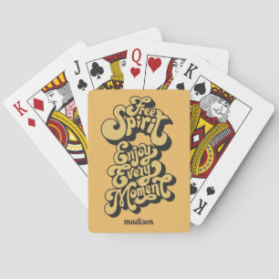 Custom Name Retro "Free Spirit" Playing Cards