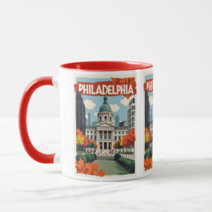 Custom Name Retro Philadelphia Mug