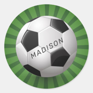 Custom name Retro Soccer Ball stickers
