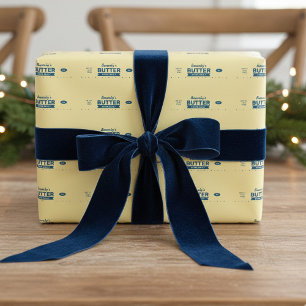 Custom Name Retro Stick of Butter Funny Foodie Wrapping Paper