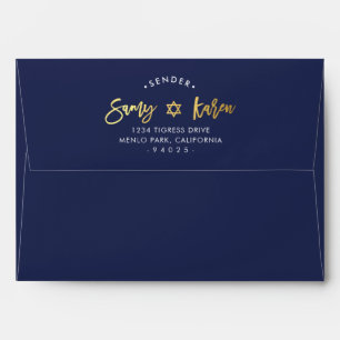 CUSTOM NAME RETURN ADDRESS faux gold NOAH Envelope