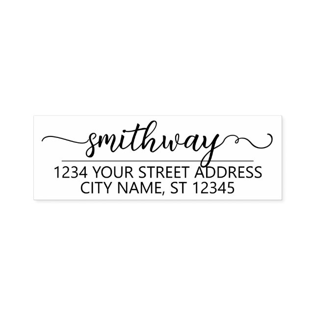 Custom Name Return Address Handwritten Script Self-inking Stamp (Design)