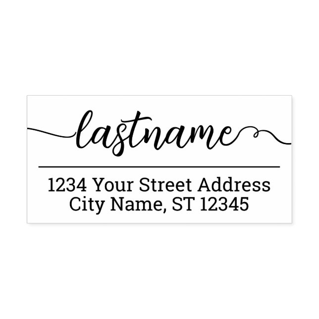 Custom Name Return Address Handwritten Script Self-inking Stamp (Design)