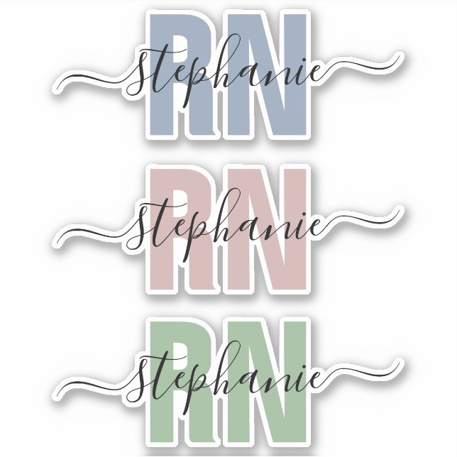 Custom Name RN Registered Nurse Personalised (Front)