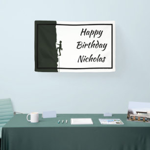 Custom Name Rock Mountain Climber Banner