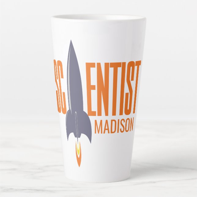 Custom name Rocket Scientist Latte Mug (Front)