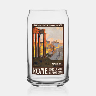 Custom name Rome Vintage Travel Can Glass
