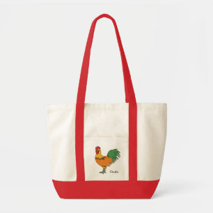Custom Name Rooster tote bags