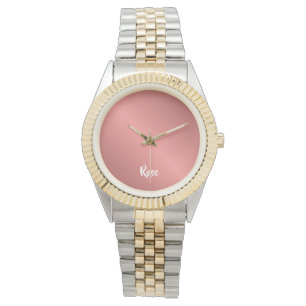 Custom name rose gold watch