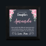 Custom Name Rose Message for Daughter from Mum Gift Box<br><div class="desc">Surprise your daughter with a gift that perfectly showcases your love and affection. This custom name soft pink roses message design features a stunning grey background pendant with her name in an elegant soft pink script and a heartfelt message from Mum. A meaningful keepsake she'll cherish for years to come,...</div>