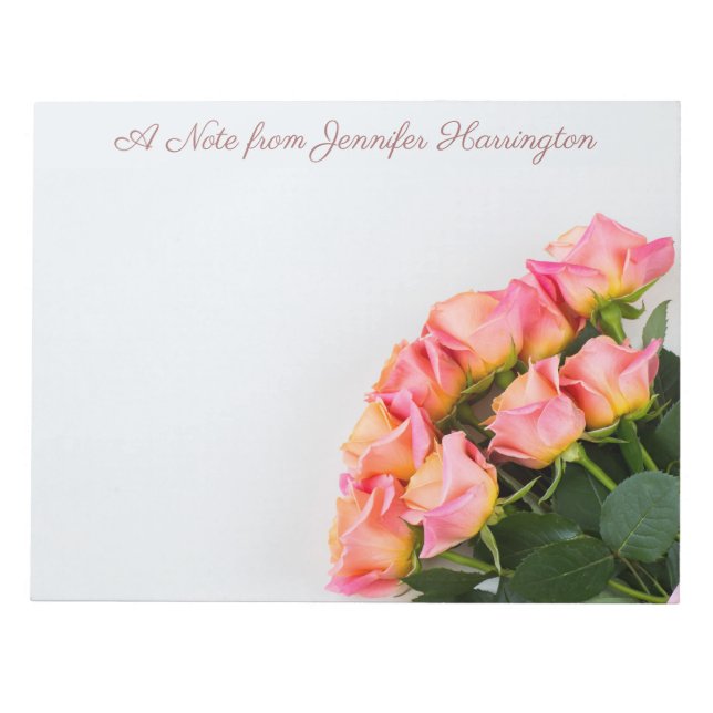 Custom name Roses Notepad (Front)