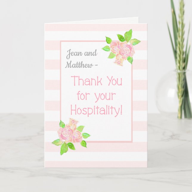 Custom Name Roses Thank You for Hospitality (Front)