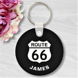 Custom Name Route 66 Or Your Image Key Ring<br><div class="desc">Add your name and create your personalised Route 66 keychain. You can TRANSFER this DESIGN on other Zazzle products and adjust it to fit most of the Zazzle items. You can also click the CUSTOMIZE button to add, delete or change details like background colour, text, font or some graphics. Standard...</div>