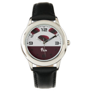 Custom name ruby red gemstones watch