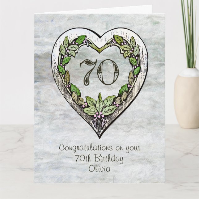 Custom Name Rustic 70th Birthday Card (Front)