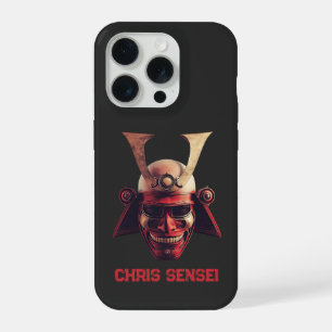 Custom Name Samurai Helmet Oni Mask iPhone 15 Pro Case