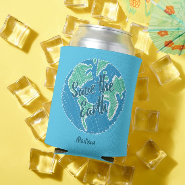Custom Name Save The Earth Can Cooler (In Situ Summer)