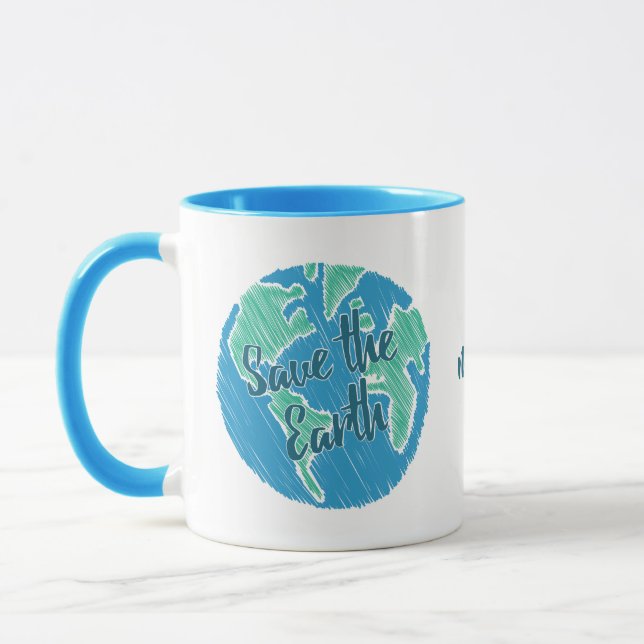 Custom Name Save The Earth Mug (Left)