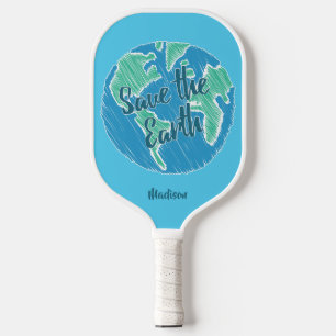 Custom Name Save The Earth Pickleball Paddle