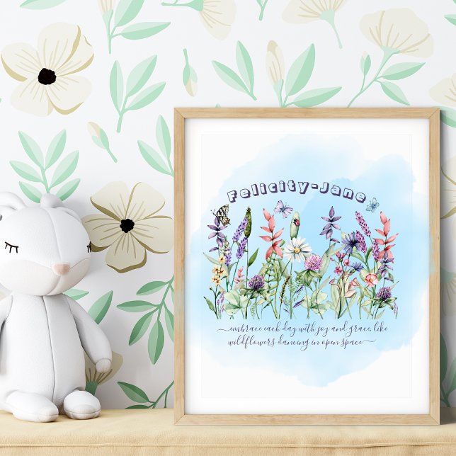 Custom Name Saying Quote Butterfly Wildflower Poster (Creator Uploaded)