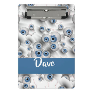 Custom name scary eyes mini clipboard