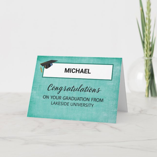Custom Name School Graduate Congratulations Card (Front)