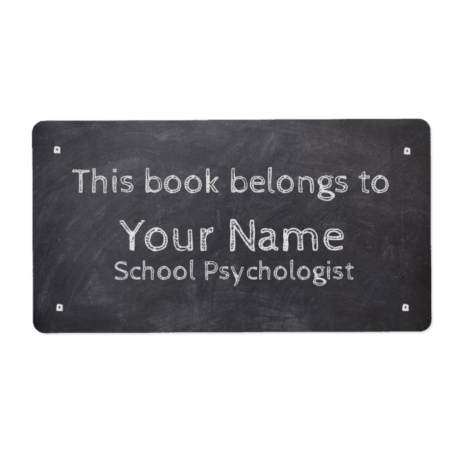 Custom Name School Psychologist Chalkboard Labels (Front)
